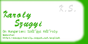 karoly szugyi business card